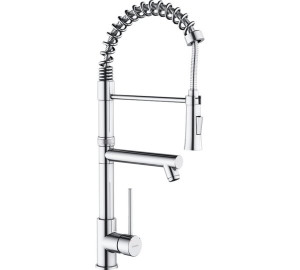 Grifo de cocina monomando con muelle y caño Cromado Tau